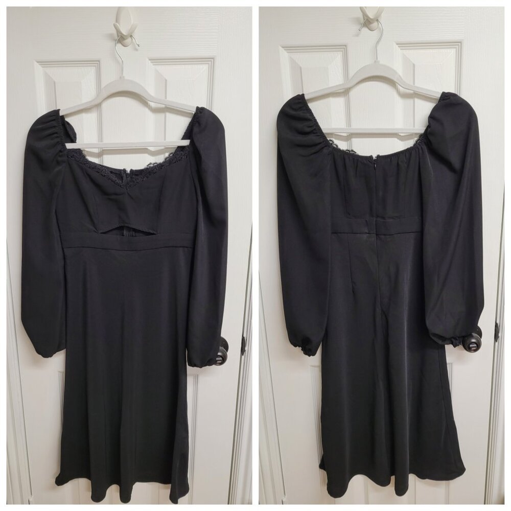 Sweetheart neckline midi dress with cutout